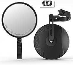 Set of 2 CNC Retro Motorcycle Mirrors with E-Mark Approved, 360° Rotatable Bicycle Mirror, Handlebar End Mirror for Motorcycle, Scooter, ATV, Ebike, Bicycle