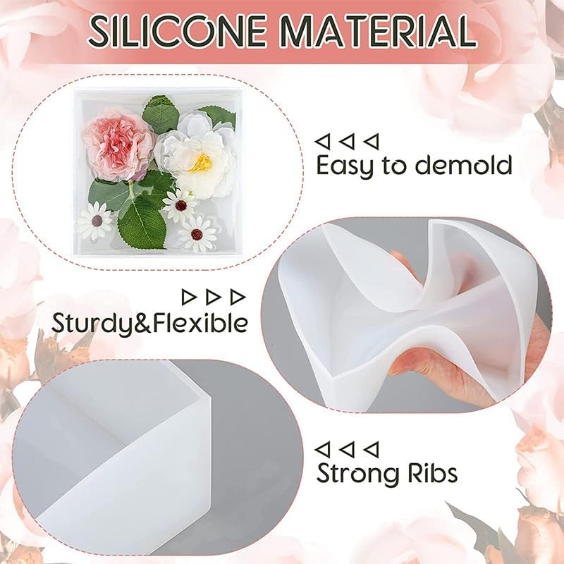 Miniatura 3 de Moldes rectangulares de 7.7 pulgadas para resina (7.7 pulgadas), moldes de resina epoxi profunda para preservación de flores, arte de resina, resina