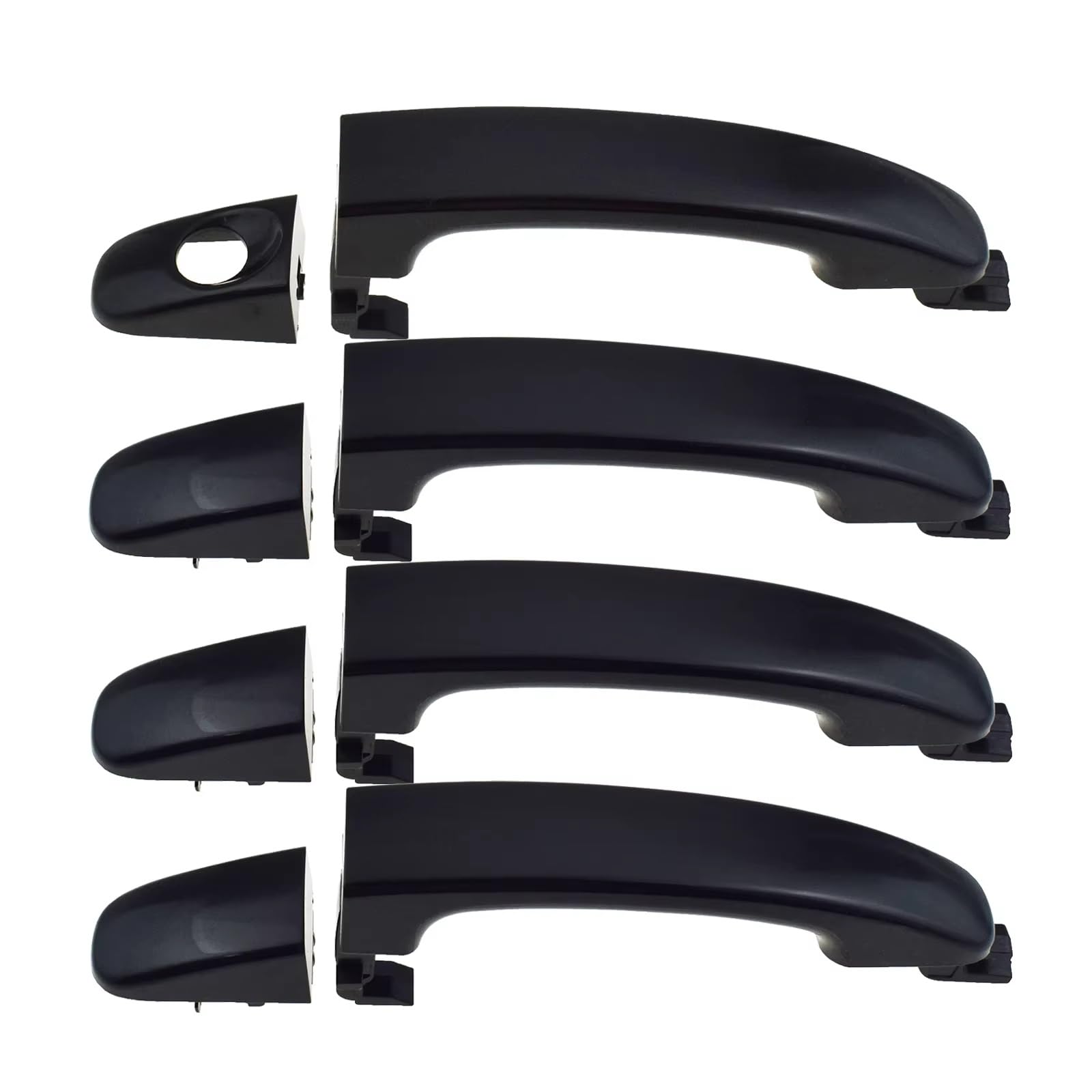 BYSKJZ Car Exterior Door Handle for Ranger for Everest for T6 for T7 2012-2020 Outside Exterior Door Handle Front Rear LH RH 4PCS Chrome Black(Black 4PCS)