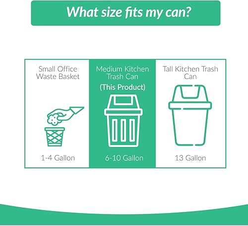 Miniatura 4 de Reli. Bolsas de basura compostables de 6 a 8 galones | 200 unidades a granel | ASTM D6400 | Verde | Ecológicas | Para abono