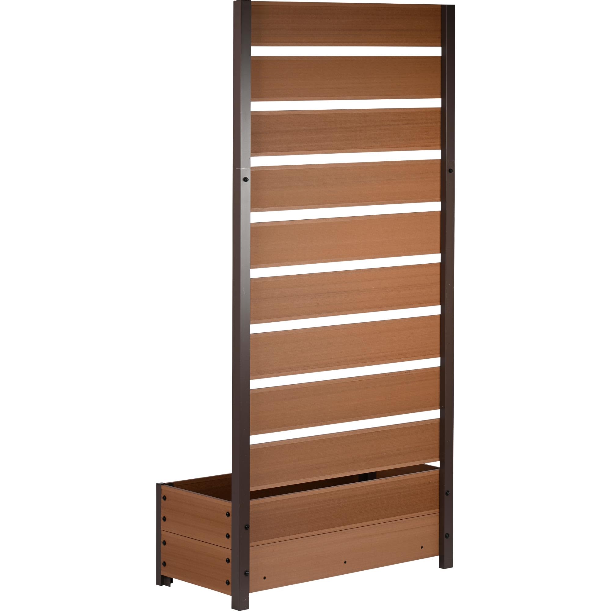 dobar® Doniczka na rośliny XXL z WPC z wysoką ochroną przed wzrokiem – duża skrzynka na rośliny, idealna na balkon i taras, 72 x 33 x 137 cm, drewno tekowe