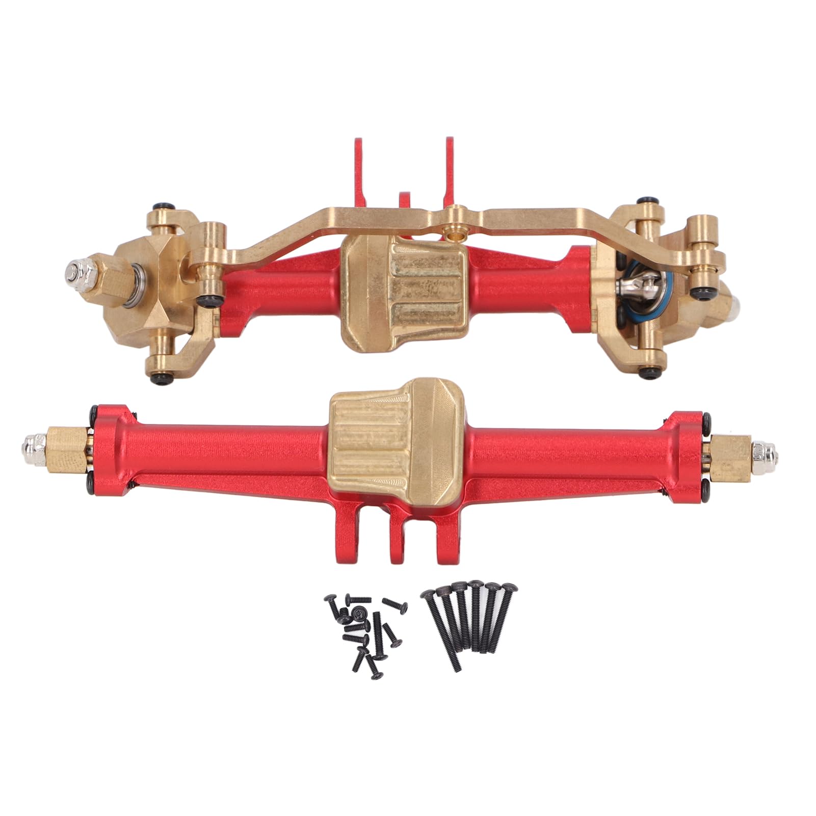 RC Zestaw przedniej osi tylnej ze stopu aluminium i mosiądzu Lekka precyzyjna wymiana wału samochodowego RC do samochodu Traxxas 1/18 RC (czerwony)
