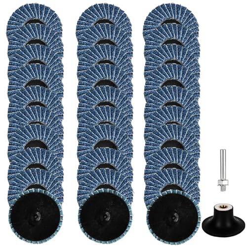 bssmmai 24 dischi lamellari da 50 mm, superficie fine, dischi lamellari da 2 pollici, grana 40/60/80 in corindone di zircone, per metallo, legno, acciaio