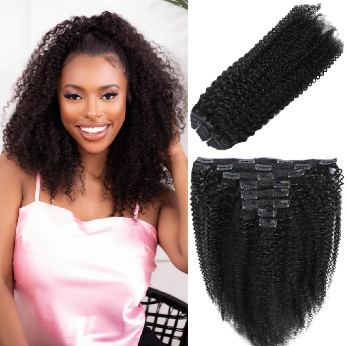 Lumiere Afro Curly Clip In Hair Extensions