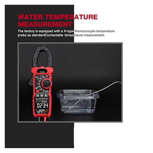 Digital Clamp Meter, HT208A/D AC/DC Digital Clamp Meter Multimeter True RMS High Precision Capacitance NCV Tester(HT208D AC DC 1000A) miniatura 8