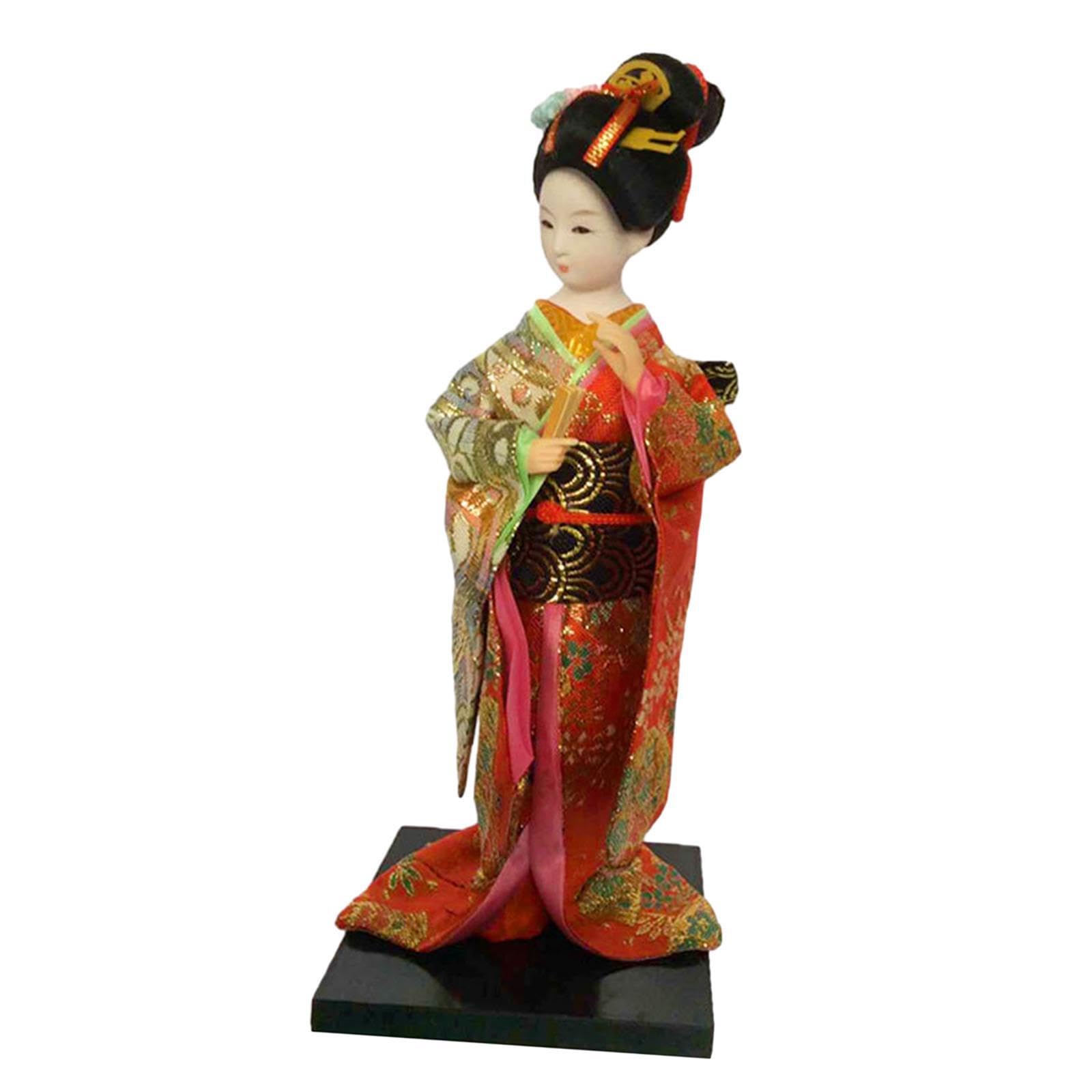 Alcxazs Exquisite Handicraft Statuette Japanese Kimono Geisha Doll, Style C