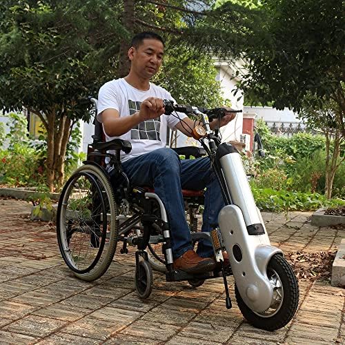 Accessoire de tracteur électrique pour fauteuil roulant, vélo à main 400 W avec lumière avant et batterie 36 V, étend la portée de mobilité pour une meilleure accessibilité en extérieur