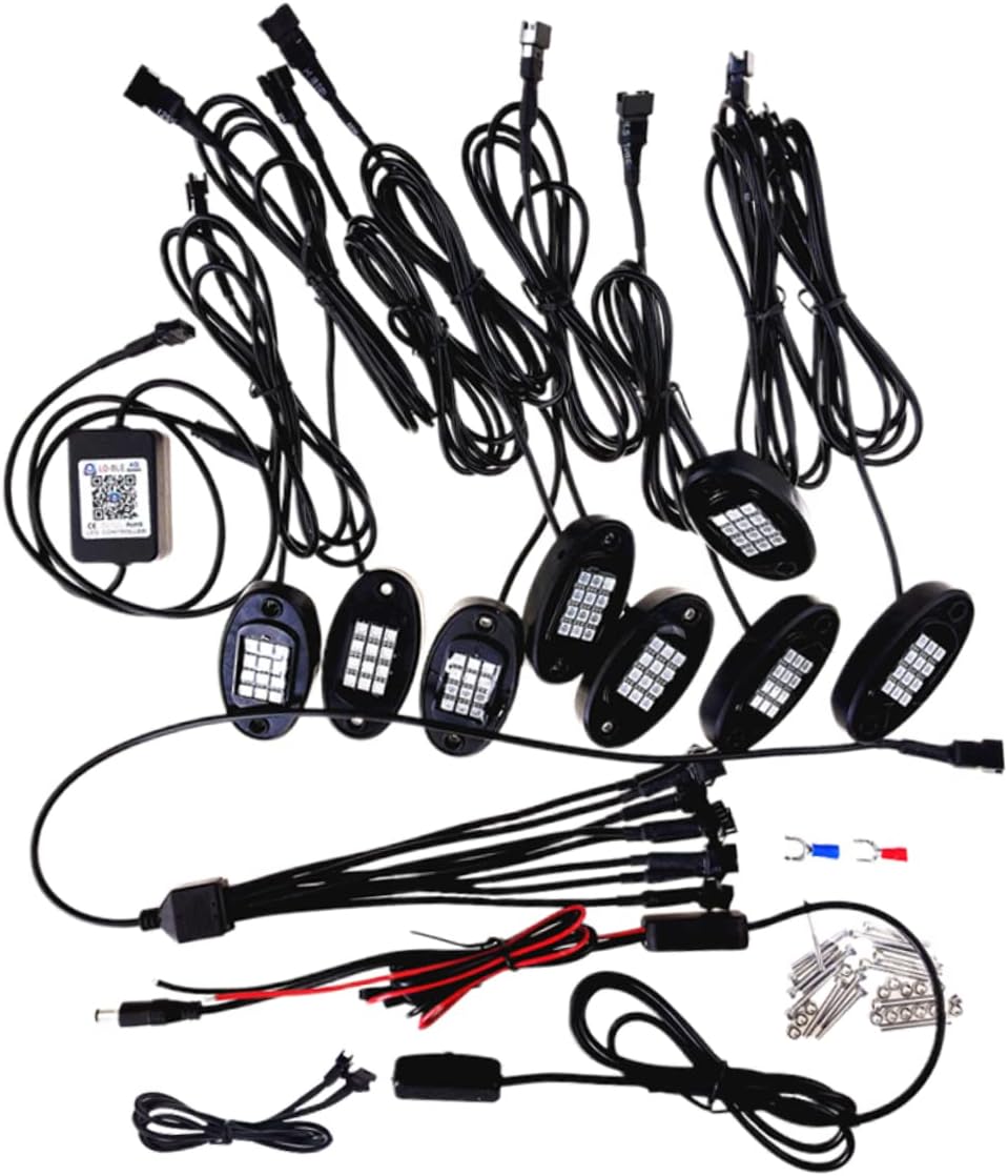 Milisten Atmosphere Lamps for Cars Led Interior Lights RGB Gradient Easy Install Decorative Lamp Set