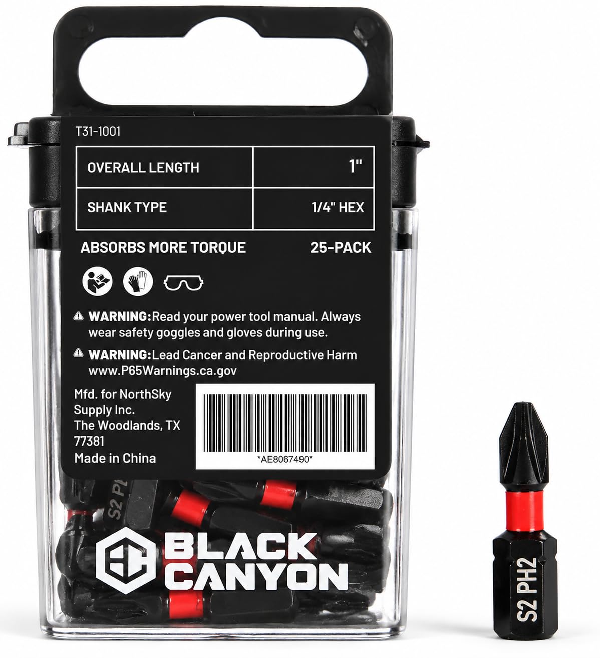 BLACK CANYON PH3 Impact Driver Bits - 25 Pack -7 BLACK CANYON PH3 Impact Driver Bits - 25 Pack -7