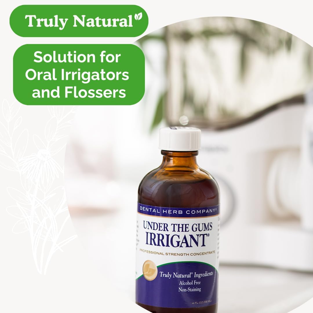 Under The Gums Irrigant Solution – Alcohol-Free, Vegan Herbal Solution for Water Flossers & Oral Irrigators – Supports Gum Health Naturally - (45 Day Supply) by Dental Herb Company - Image 2