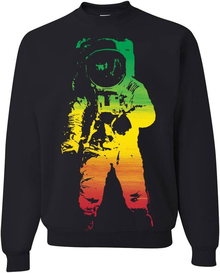 Space Astronaut Man on The Moon Rasta Crewneck Sweatshirt