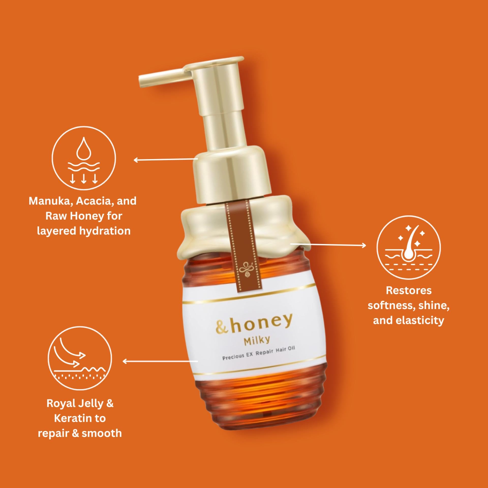 Amazon.com: &-honey Milky Precious EX Repair Japanese Hair Oil