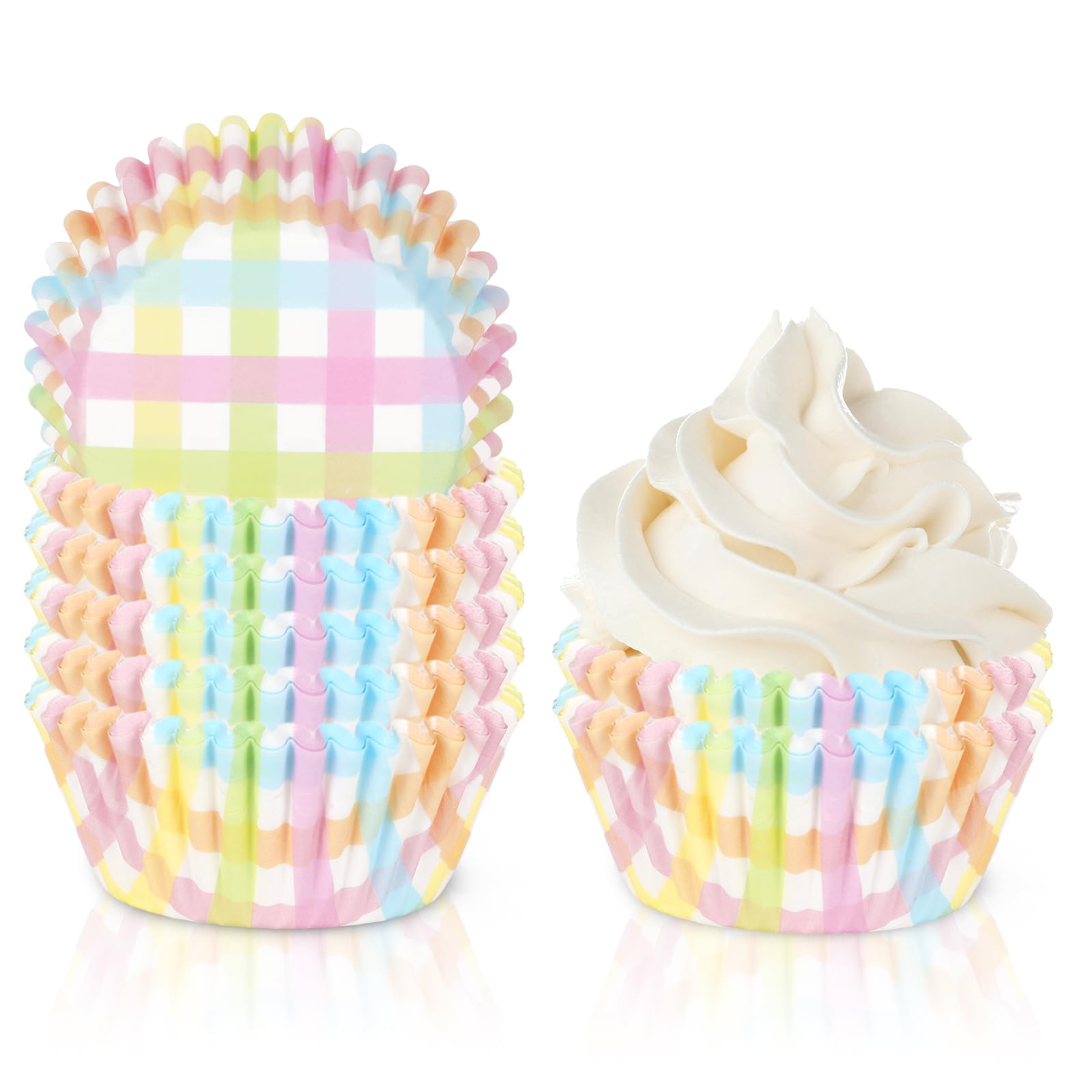 Muffin et gâteau de printemps réussis avec les caissettes en papier à carreaux Whaline x300