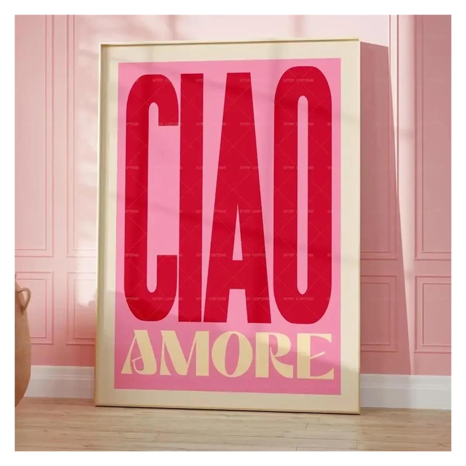 Byambd N Aesthetic Pictures Maximalist Eclectic Posters Prints Pink French Quotes Bisou Bonjour Bonne Uit Canvas Painting Wall Art Living Room Home Decor(,20X30cm)