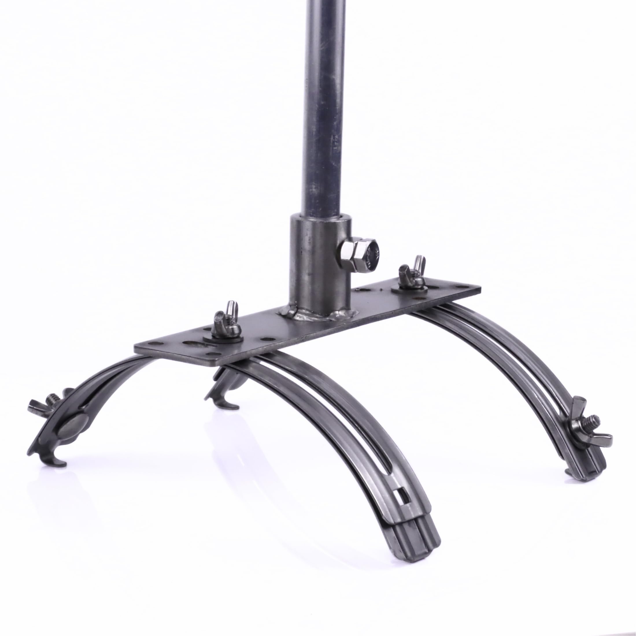 HausHeld® Mastbasis Firstziegel INOX V4A für Blitzschutzmast Ø16mm - H40mm L188mm - PN-EN 62561-4 - Klemmung ohne Bohren - 490g stabil
