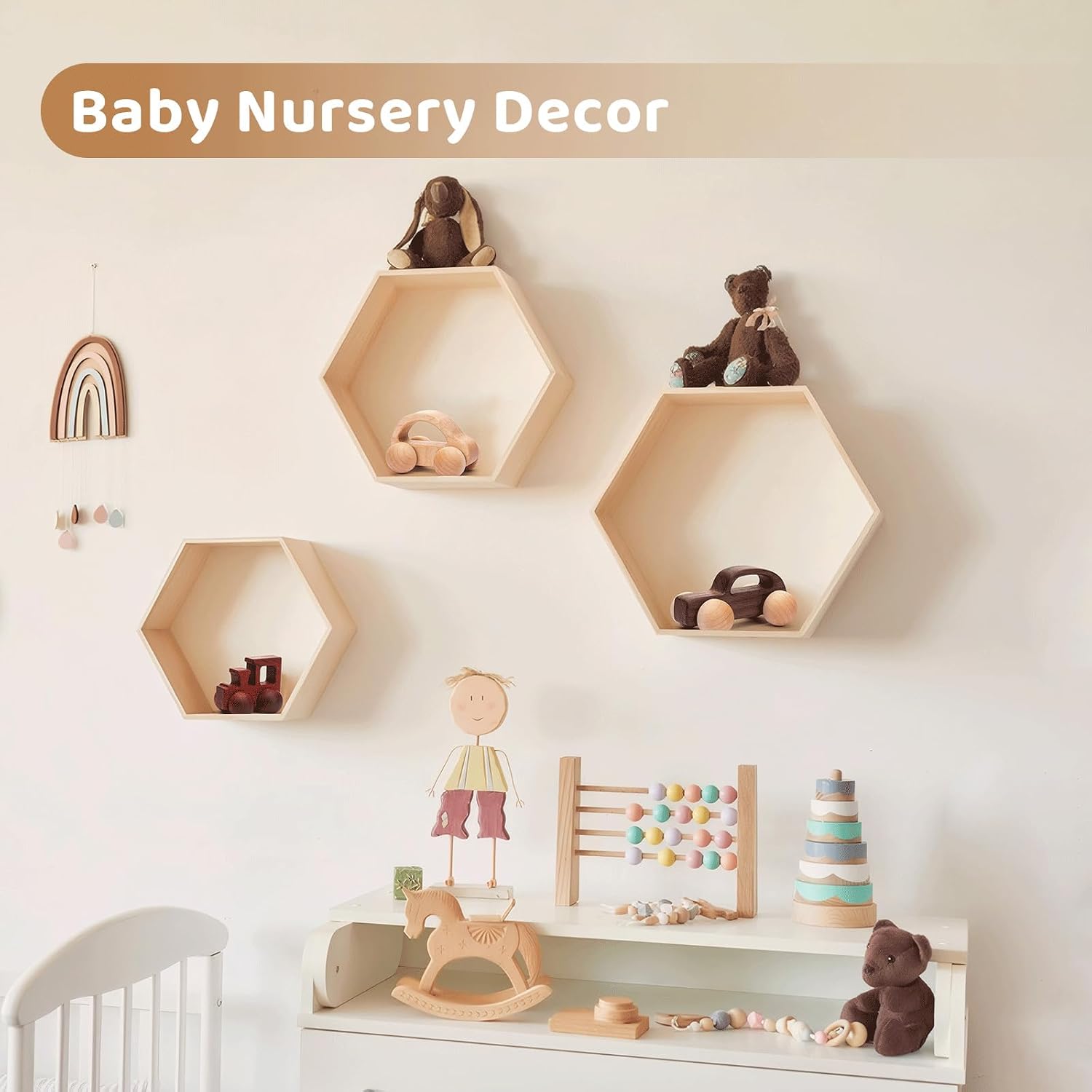 3PCS Wooden Baby Toys, Montessori Toys for Babies 0-6-12 Months, Baby Grasping Toys Push Car Toys for 1 Year Old Boy Birthday Gift #1