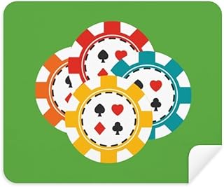Colorful Casino Chips Illustration Cleaning Cloth Screen Cleaner 2pcs Suede Fabric