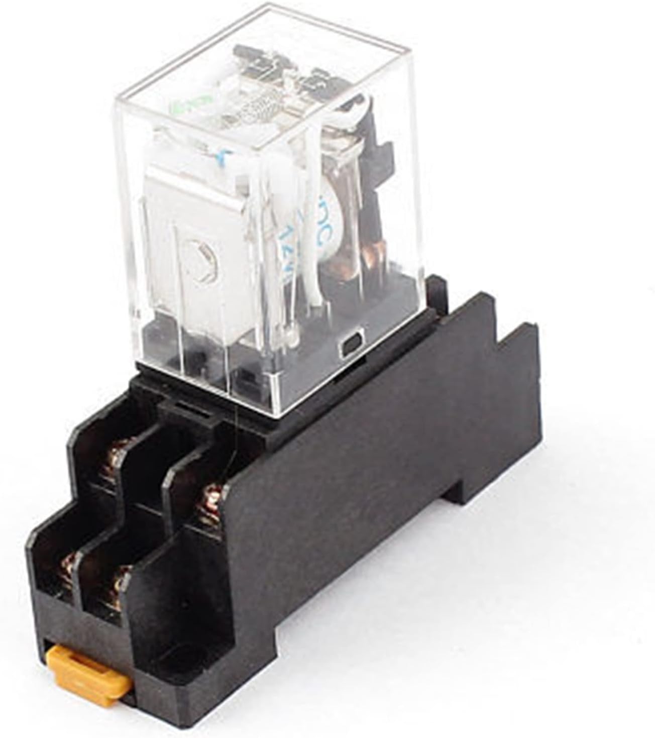 2PCS JQX-13F DC12V Coil 8 Terminals 35mm DIN Rail Green LED Lamp Power Relay w Socket