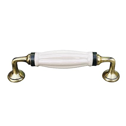 Maison Belle Ceramic Door Handle Gold Antique Finish - Scratch Proof 100% (Size 6 Inch, Cream Melon)