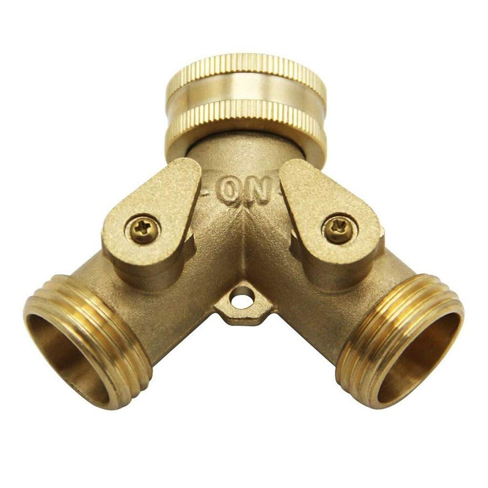 Plumbing Fittings Ball Valve Irrigation Y Connectors 2 Way Tap Garden Hose Pipe Splitter Quick Connector Adapter 1 Pcs(European Standard)