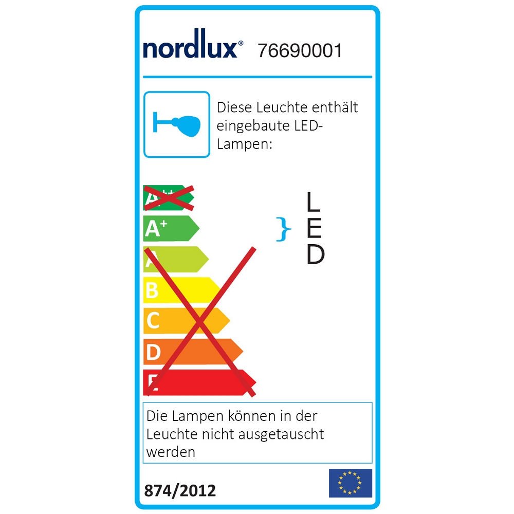 Nordlux MIB 3 - Foco LED (3 bombillas LED de 3 W, 140°, 3000 K, 165 lm, IP20, orientable), color blanco