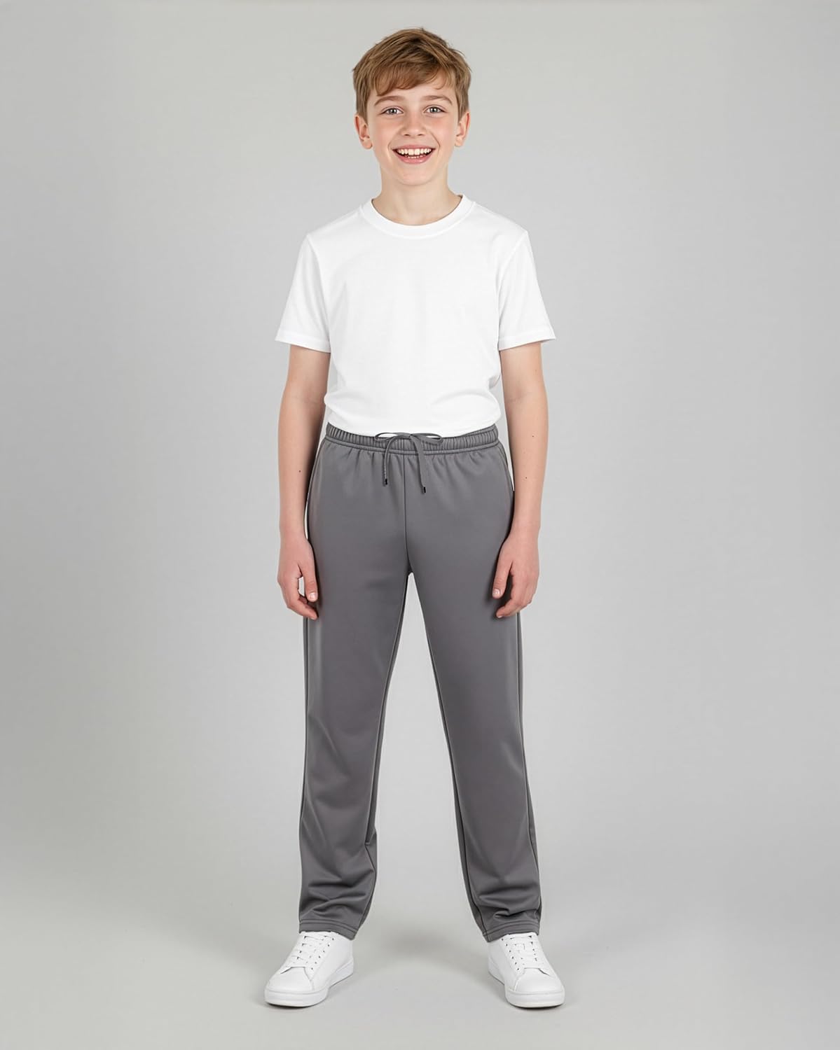 Real Essentials 3 Pack: Boys' Tricot Open Bottom Sweatpants - Athletic Running Pants with Pockets for Kids Teens Youth - Image 4