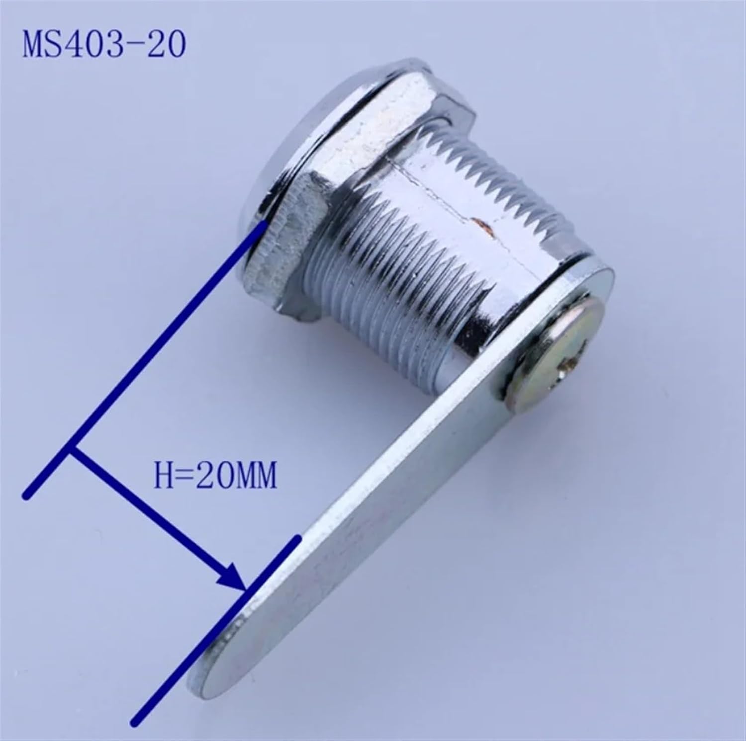 MS403 Replacement Desk Drawer Lock with Dedicated Keys 16mm 20mm 25mm 30mm 40mm Cabinet Box Panel Tool for Motorhome Trailer 1Pcs(403-20)