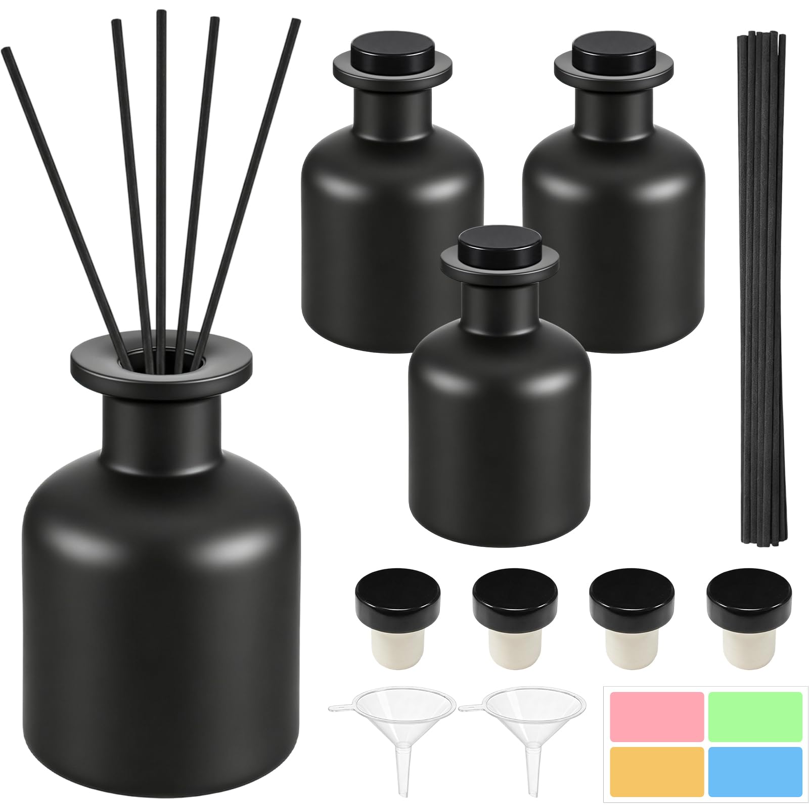 Hengxinc 4PCS Black Reed Diffuser Bottles,150ml/5oz Diffuser Bottles Empty