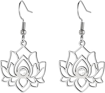 Dreamtimes Fleur De Lotus Boucles D'oreilles Pendantes Pour Les