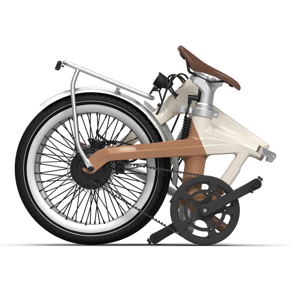 ADO E-Bike Air Carbon E-Fahrrad Faltbar, klapprad Riemenantrieb,Citybike, bafang Motor 250W, APP, ebike Damen/Herren,StVZO