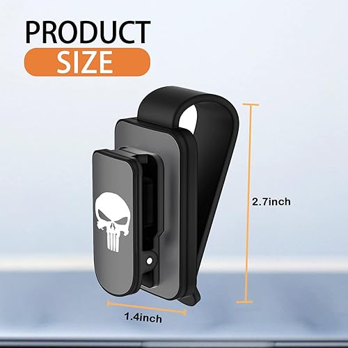 Miniatura 2 de Sodcay 1 soporte de gafas de sol de calavera para automóvil, clip de metal para visera de automóvil, soporte de anteojos con clip para tarjeta de