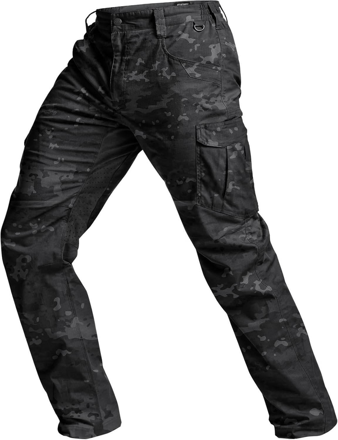 CQR Men's Utility Flex Cargo Pants, Classic-Fit Casual Stretch Work Pants, Water Resistant Lightweight Tactical Hiking Pants - Image 9