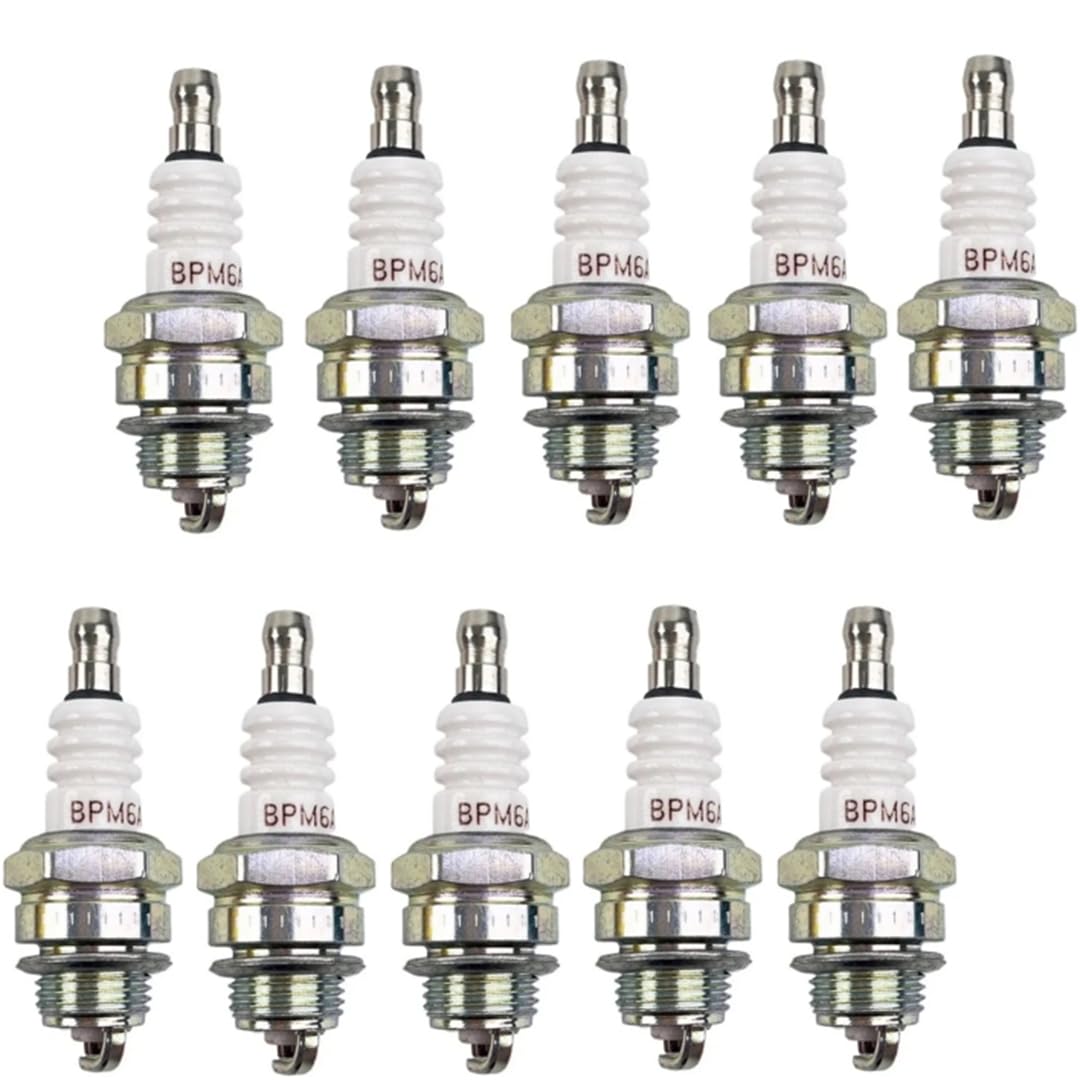 Bujias para cortacésped, Quad, ATV, Moto de Cross, desbrozadora, Bujías de Encendido, 2 Unidades BPM6A (10 Unidades)