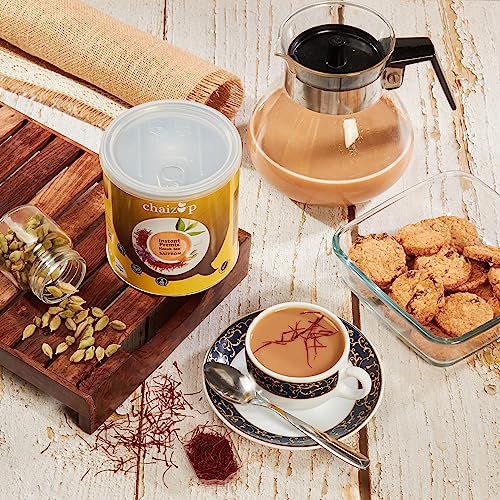Image of Chaizup Premium 1 Min Instant Saffron Tea Premix - 500g Can | Saffron Flavours | Approx. 35 Servings | 500g