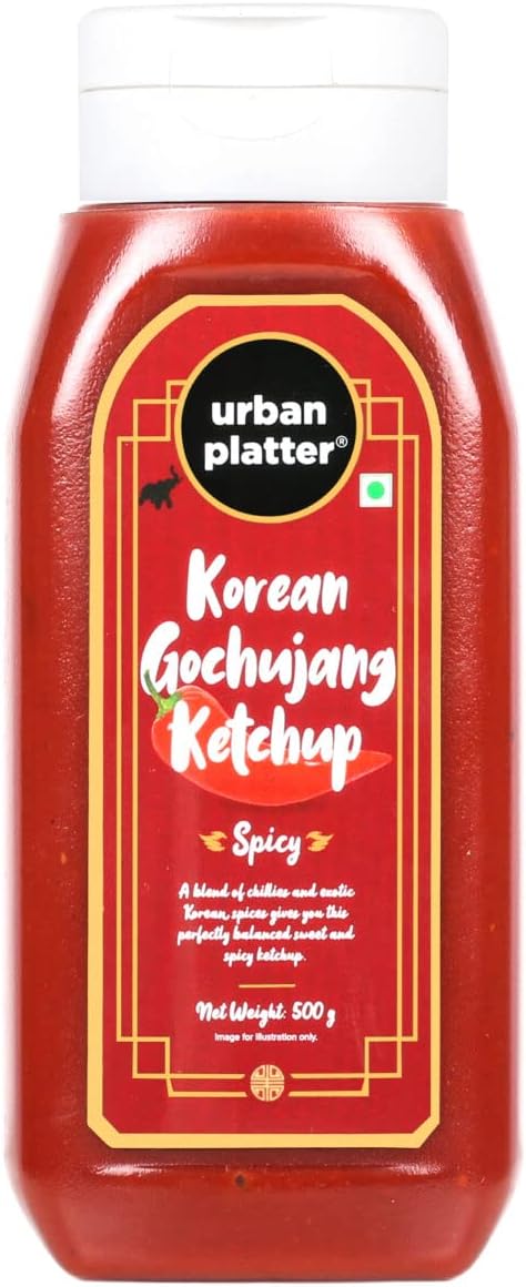 Urban Platter Korean Gochujang Ketchup, 500g (Sweet & Spicy Korean Inspired Ketchup with Real Gochujang, Enjoy with fries, burgers or appetizers, Perfect condiment for Asian Food)