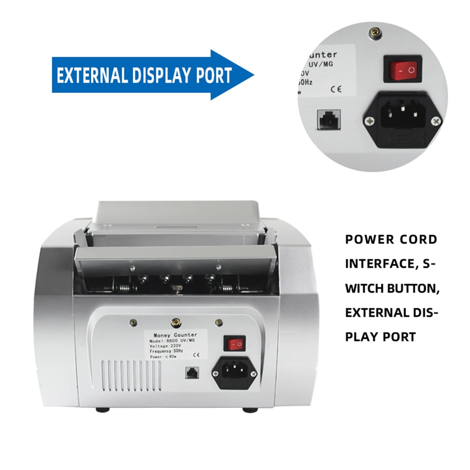 XD-8800 Rilevatore di denaro multi -valuta con banco di denaro UV/mg/ir Bill conta con UV/Mg/IR/DBL/HLF/CHN Rilevamento contraffatto