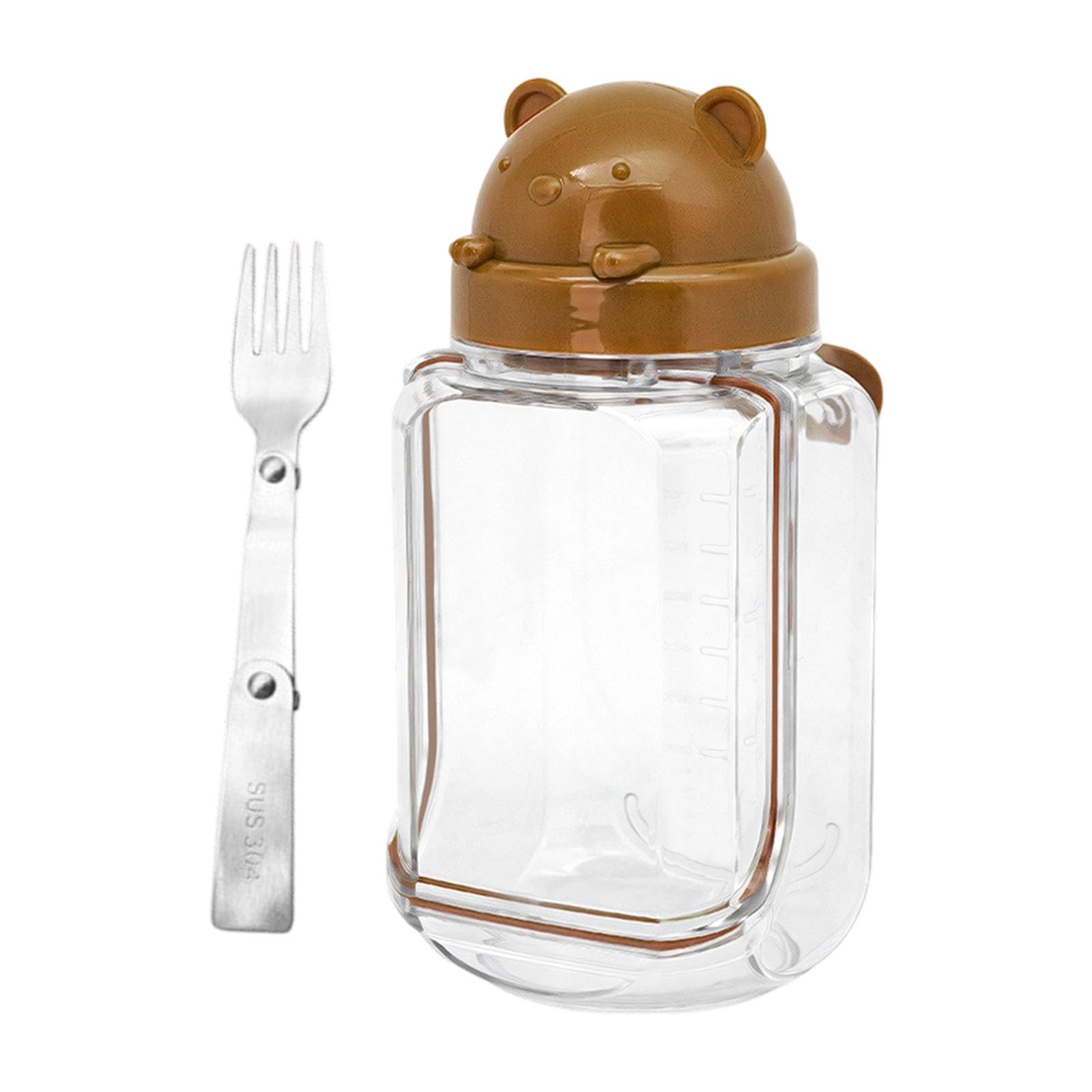 Btgghytr Lunch Box Practical Salad Storage Jar Small Bear Salad Container with Leakproof Lid for Picnics Leak Proof Lunch Box