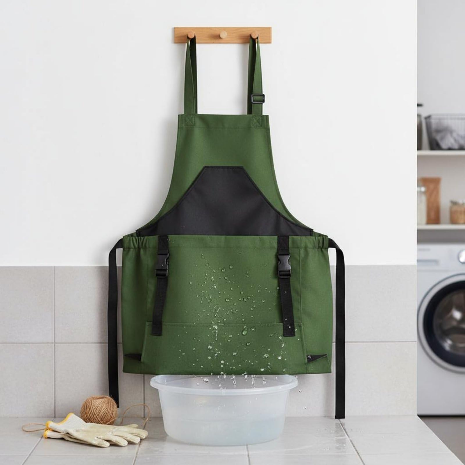 Tablier Imperméable Tablier de Tablier de Jardinage Tablier de Travail avec Poche Spacieuse pour Fruits Baies et Légumes en Toile Respirante à Sangles
