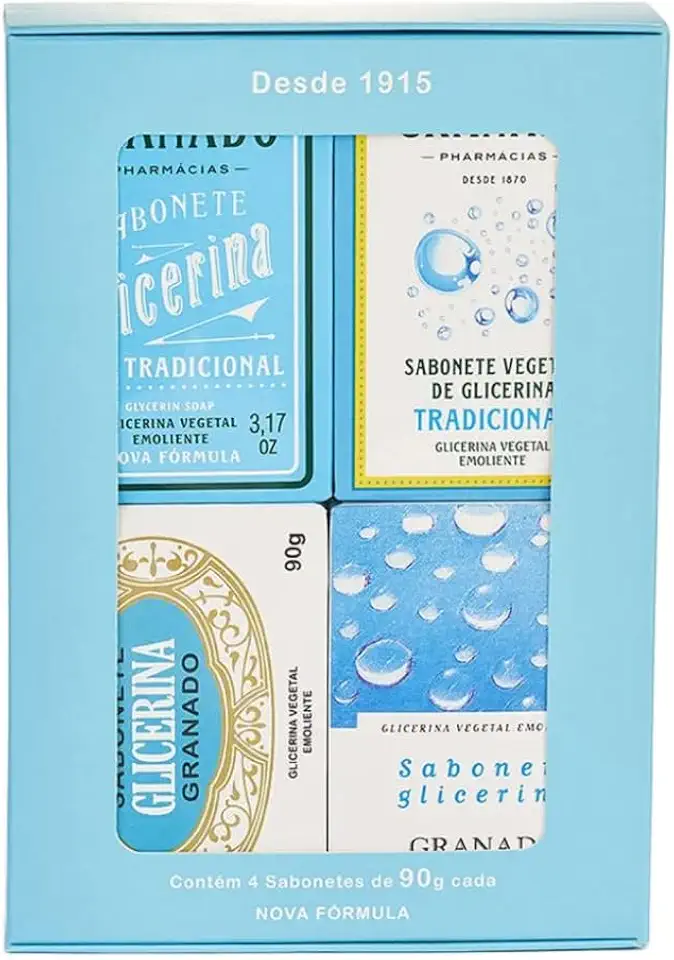 Granado Kit Sabonete Glicerinado Tradicional Histórico, 90g, 4 unidades