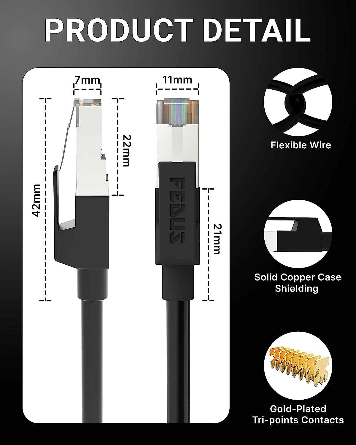 Kabel krosowy Ethernet RJ45 Cat6 o wysokiej prędkości, kabel LAN, kabel sieciowy do komputera