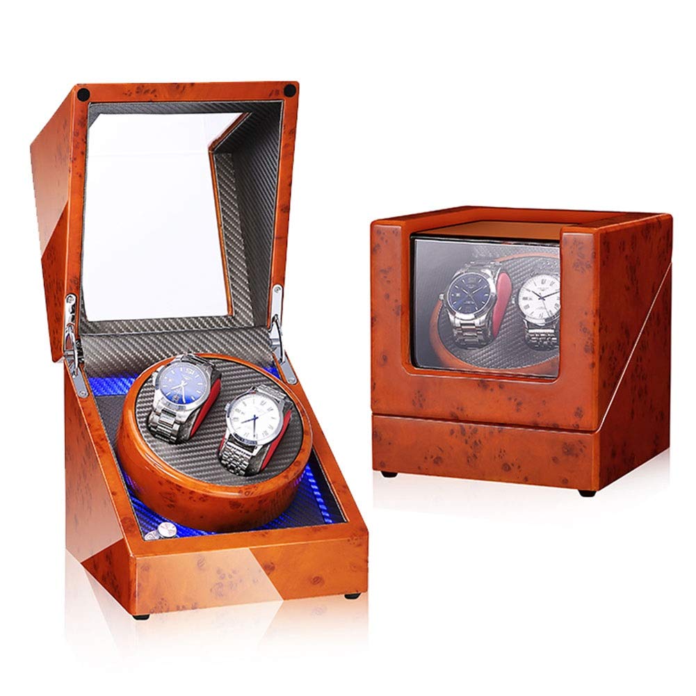 Caja giratoria para 2 relojes automáticos con motor japonés y 5 modos