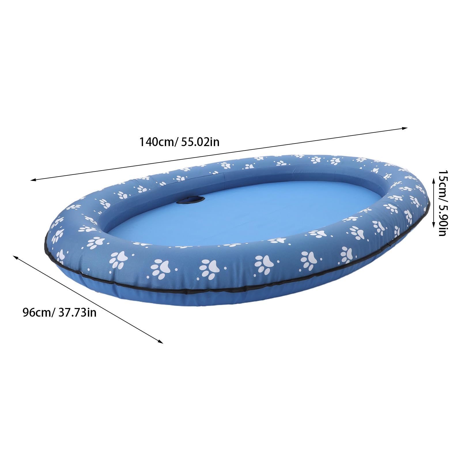 Balsa Inflable para Perros de PVC 140x96x15cm Azul