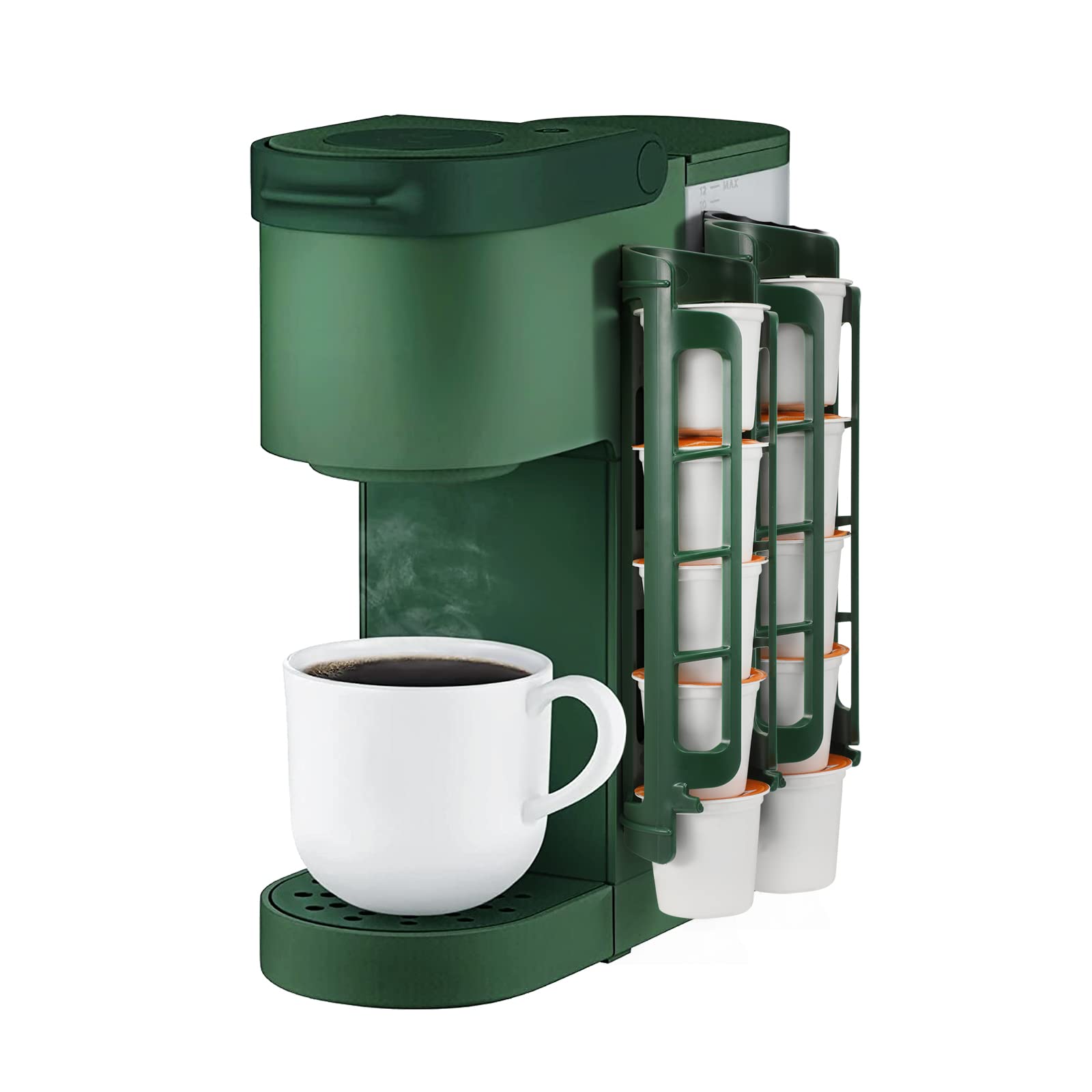 STORAGENIE Coffee Pod Holder for Keurig, Wall Mount Side Mount K Cup Storage, Perfect for Small Counters (2 Pack/for 10 Pods, EverGreen)