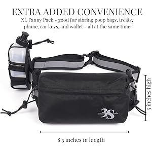 Hands Free Dog Leash – Hands Free Dog Leash for Large Dogs w/Water Bottle – Waterproof Waist Leash for Dog Walking 2 Dogs – Reflective Running Leash for Dogs- No Hands Dog Leash Waist Belt