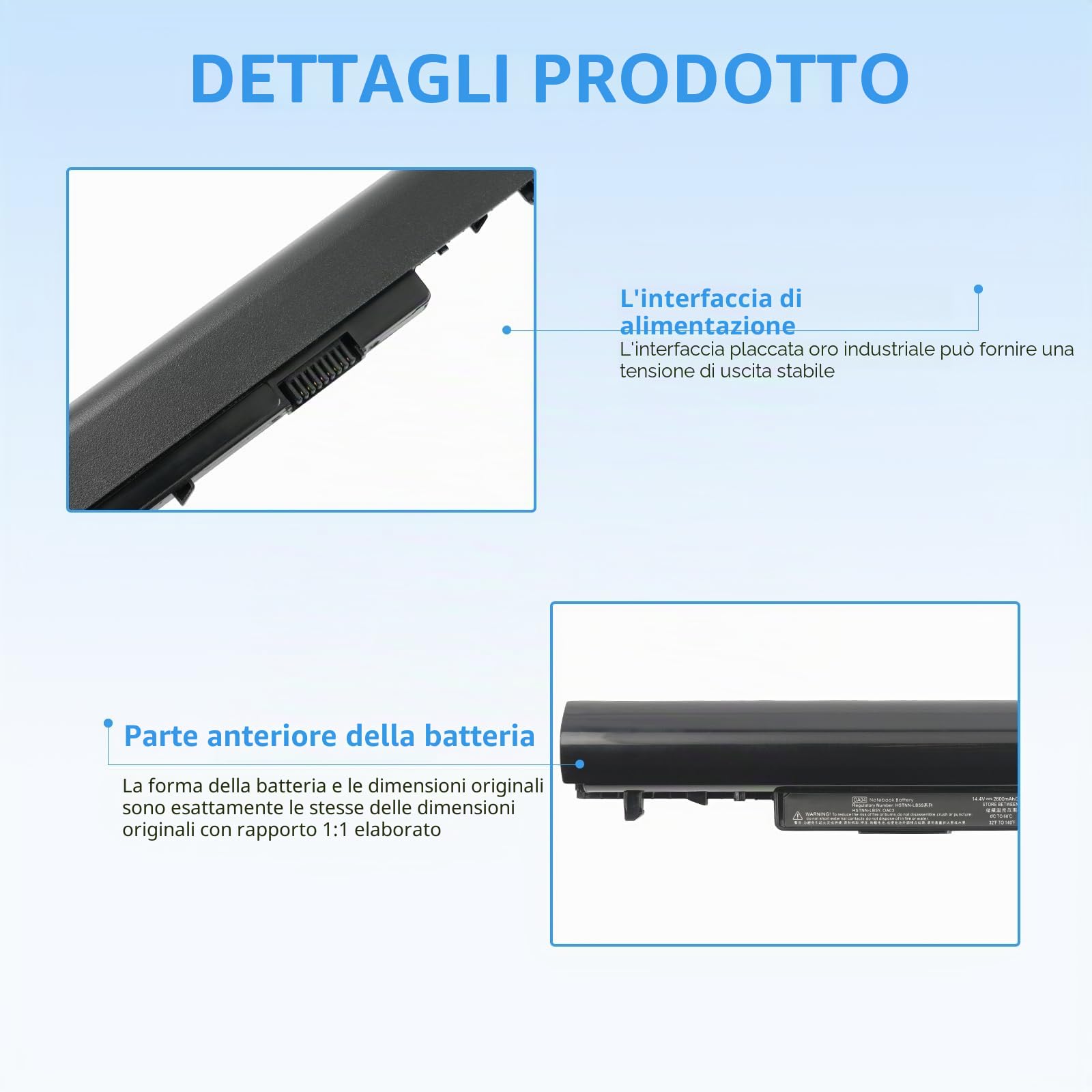 2600mAh Batteria per HP OA04 OA03 746641-001 740715-001 746458-421 751906-541 HSTNN-LB5Y HSTNN-LB5S 250 G3 OA04041 J1U99AA TPN-F113