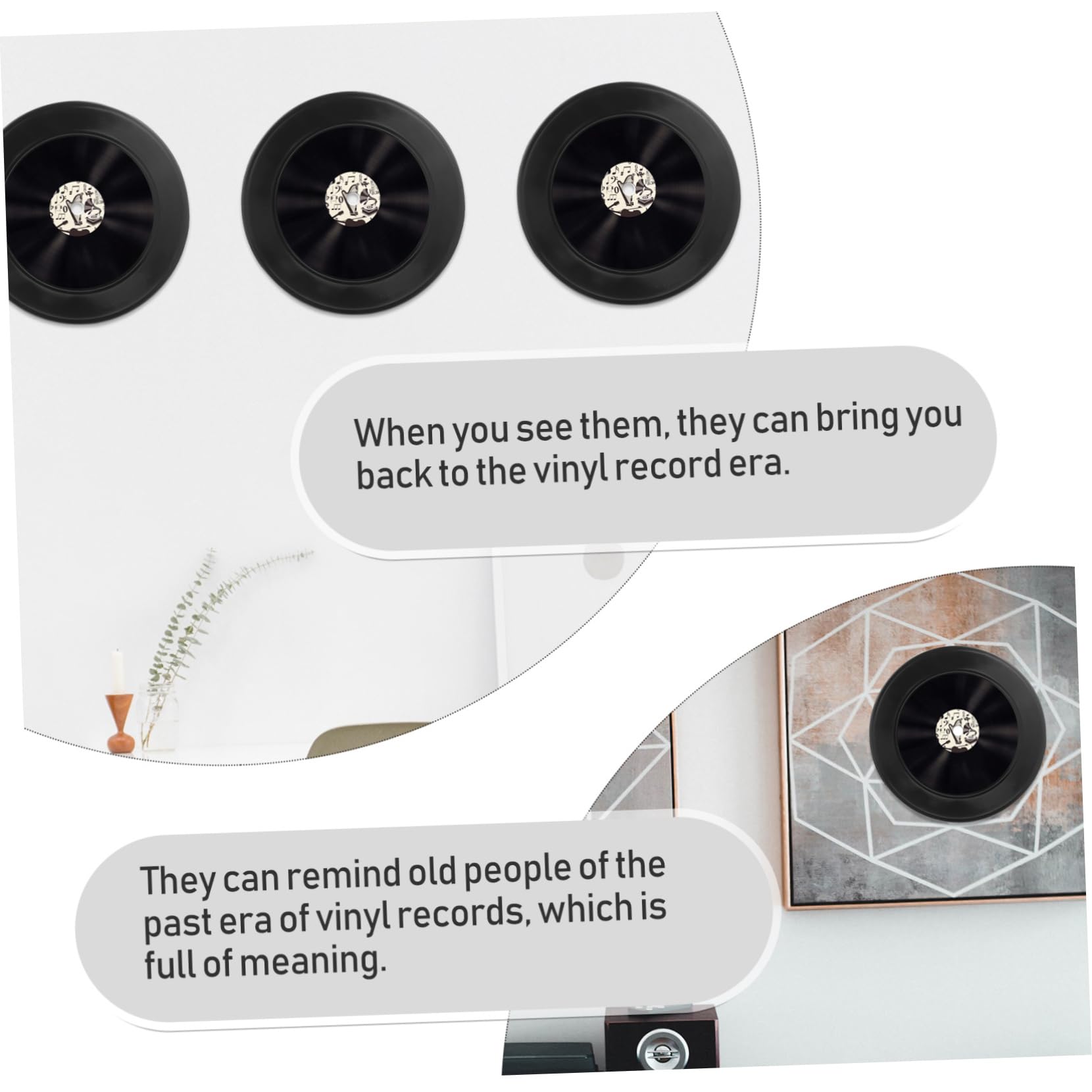 GRIRIW Discos de Vinilo Decorativos Retro, Pack de 12 Unidades