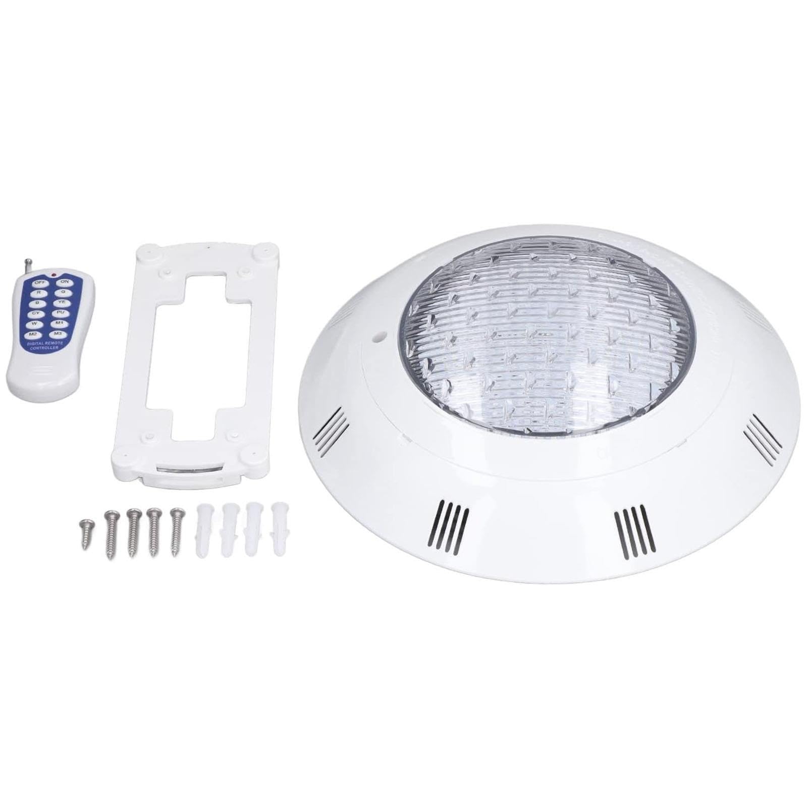 Faretto LED da Incasso per Piscina, Luce Subacquea LED RGB Multicolore 12V Impermeabile IP68 con Telecomando, Lampada Sommergibile per Laghetti, Illuminazione Piscine(RGB,15w)