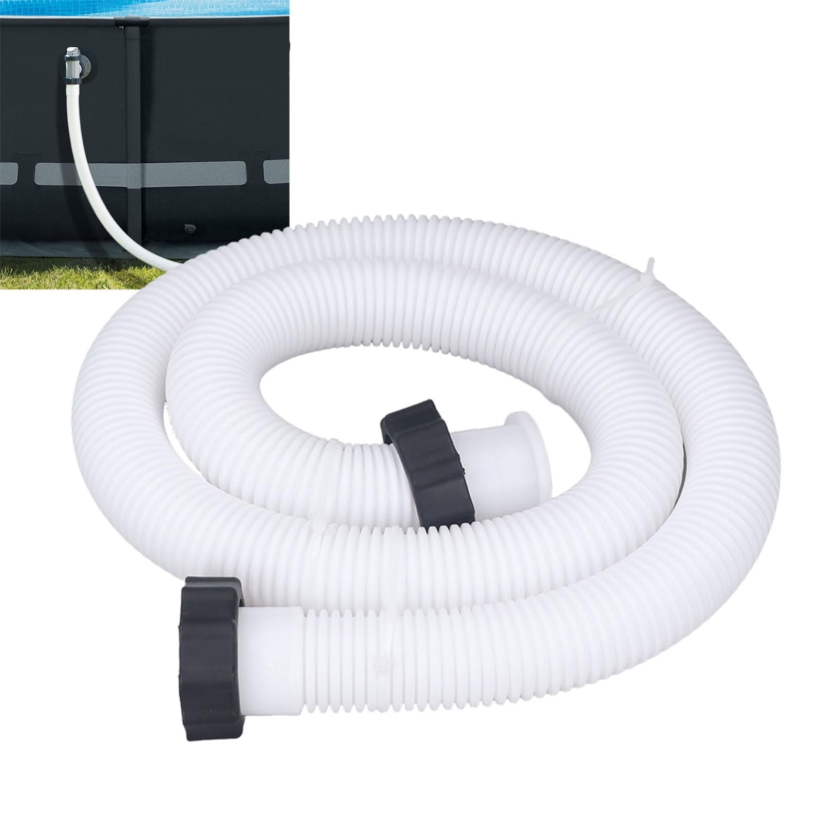 Tuyau de Rechange pour Pompe de Piscine de 3,8 Cm de Diamètre, Tuyau de Pompe de Piscine au Sol pour Tuyaux de Piscine pour Pompes de Filtration (1,5 m)