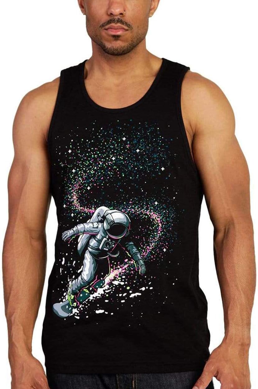 INTO THE AM Black Diamond Graphic Tank Tops for Men - Summer Beach ...