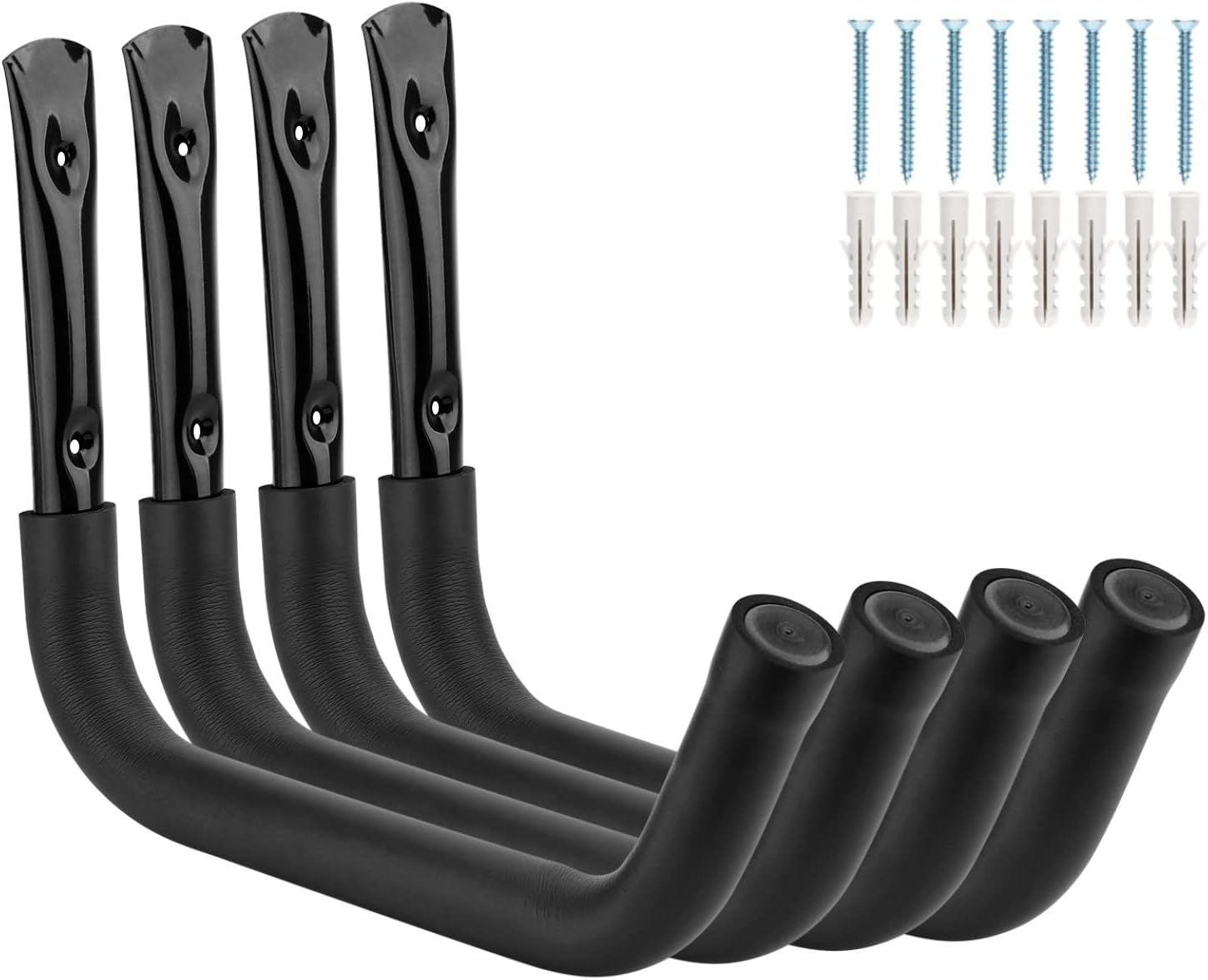 Garage Storage Hooks, Heavy Duty Kayak Storage Rack, Wall Mounted Hanger for Canoe, Ladder, Surfboard, Snowboard, Hose and Tools Garage Storage Hooks, Heavy Duty Kayak Storage Rack, Wall Mounted Hanger for Canoe, Ladder, Surfboard, Snowboard, Hose and Tools